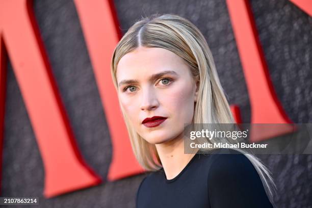 Nell Tiger Free at the premiere of "The First Omen" held at Regency Village Theatre on March 26, 2024 in Los Angeles, California.