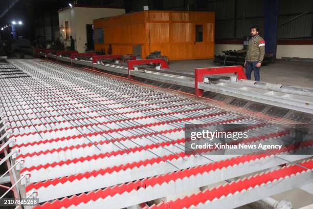 This photo taken on March 26, 2024 shows a newly-opened iron-smelting plant in Kabul, the capital of Afghanistan. An iron-smelting plant has been...