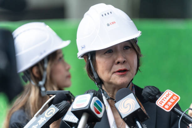 CHN: UBS CEO Sergio Ermotti Attends Topping Out Ceremony of New Hong Kong Office Building