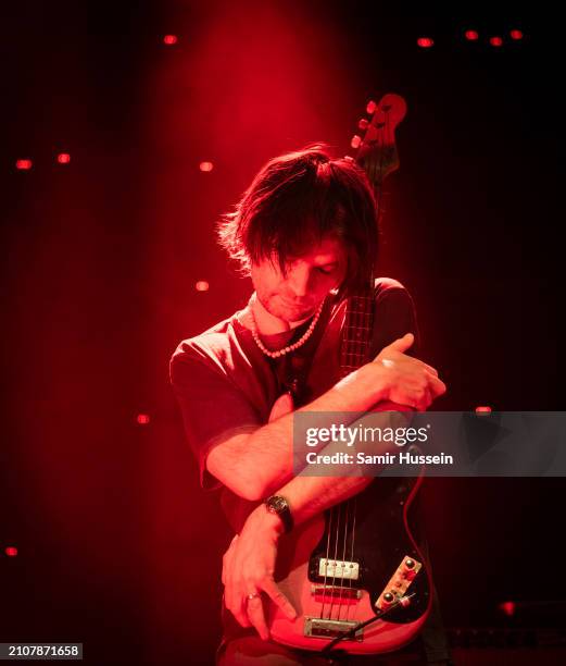 Jonny Greenwood of The Smile performs live at Alexandra Palace on March 23, 2024 in London, England.