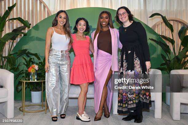 Danielle Robay, Kelly Uchima, Jackie Aina and Ryn Linthicum attend the Aerie REAL Fest at The Carlyle Venue on March 23, 2024 in Atlanta, Georgia.