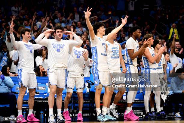 North Carolina Tar Heels reacts during the second half of the second round of the NCAA Men's Basketball Tournament against the Michigan State...