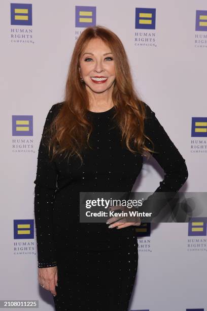 Cassandra Peterson attends the 2024 Human Rights Campaign dinner at Fairmont Century Plaza on March 23, 2024 in Los Angeles, California.