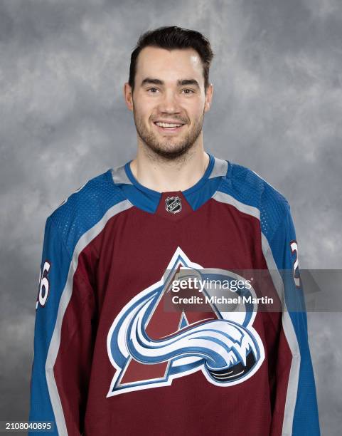 Sean Walker of the Colorado Avalanche poses for a headshot prior to the game against the Columbus Blue Jackets at Ball Arena on March 22, 2024 in...