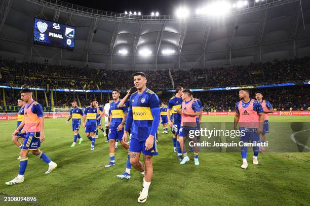 Marcos Rojo of Boca Juniors reacts after winning a round of 64 match as part of Copa Argentina 2024 between Boca Juniors and Central Norte at Estadio...