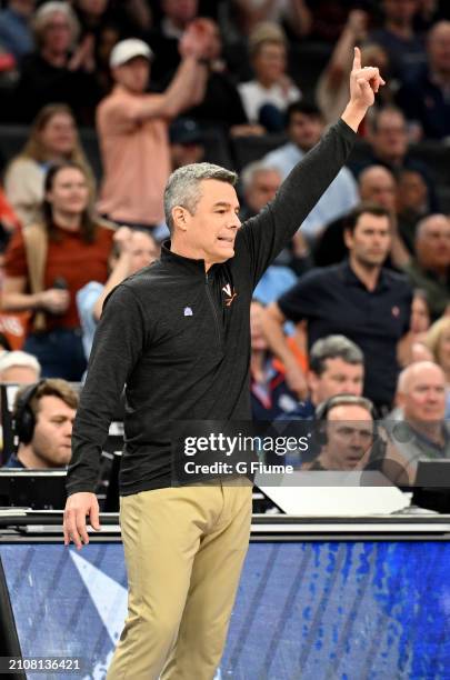 Head coach Tony Bennett of the Virginia Cavaliers watches the game against the Boston College Eagles in the Quarterfinals of the ACC Men's Basketball...