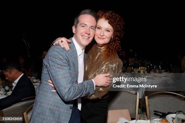 John Hartman and Rebecca Wisocky attend the 2024 Human Rights Campaign dinner at Fairmont Century Plaza on March 23, 2024 in Los Angeles, California.