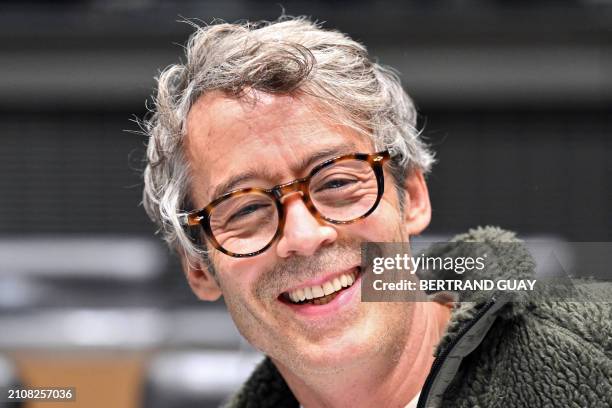 French TV host and producer of the show "Quotidien" Yann Barthes poses ahead of his hearing before a parliamentary enquiry commission into the...