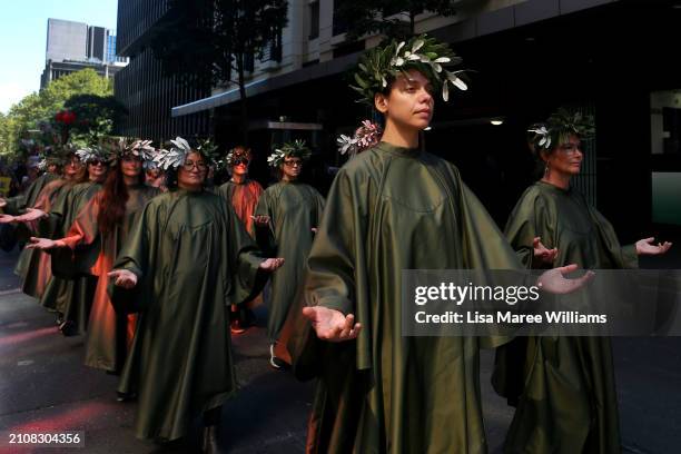 Activists take part in "March In March For Forests" on March 24, 2024 in Sydney, Australia. The "March in March for Forests" is a nationwide mass...