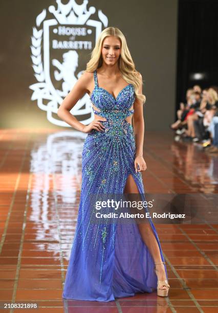 Maci Brooke participates in the runway show at Teen Millionaire Isabella Barrett Shows Her New House of Barretti “Billionaire Barbie" Collection at...