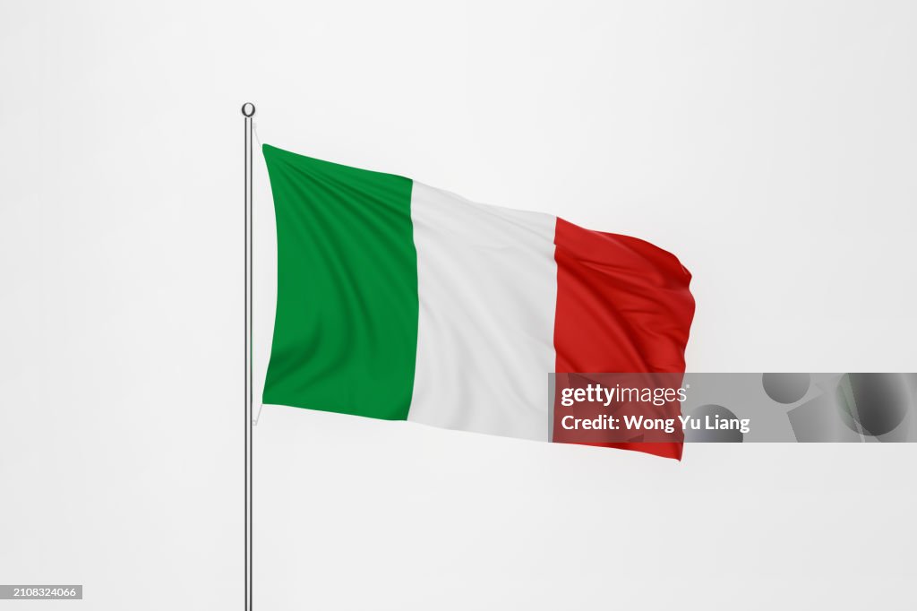 Italy Flag on white background