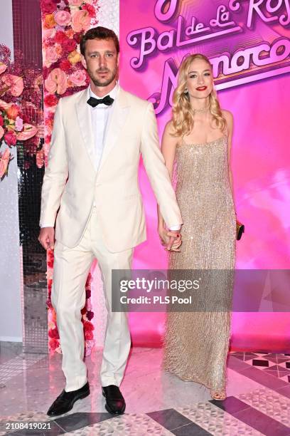 Pierre Casiraghi and wife Béatrice Borroméo attend the Rose Ball 2024 To Benefit The Princess Grace Foundation on March 23, 2024 in Monaco, Monaco.