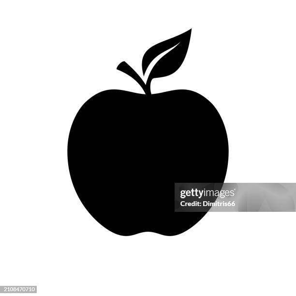 bildbanksillustrationer, clip art samt tecknat material och ikoner med apple fruit flat icon - apple