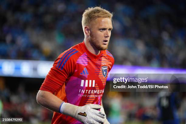 William Yarbrough of the San Jose Earthquakes during a game between Seattle Sounders FC and San Jose Earthquakes at PayPal Park on March 23, 2024 in...