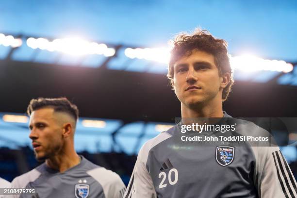 William Richmond of the San Jose Earthquakes during warmups before a game between Seattle Sounders FC and San Jose Earthquakes at PayPal Park on...