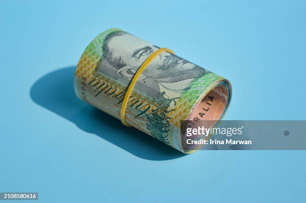 australian dollars money bundle - monetary policy stock pictures, royalty-free photos & images