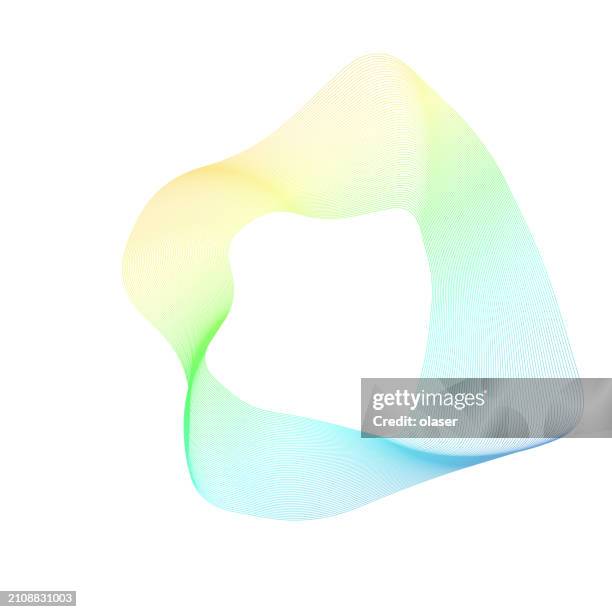 shape of multiple concentric wave pattern made of rainbow colored lines - circle morph stock illustrations