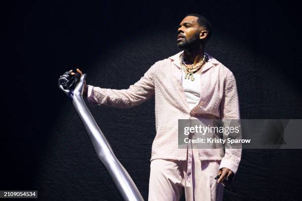 Mario performs on stage during the Champagne & Roses Tour at Accor Arena on March 23, 2024 in Paris, France.