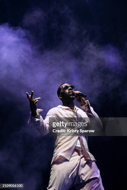 Mario performs on stage during the Champagne & Roses Tour at Accor Arena on March 23, 2024 in Paris, France.