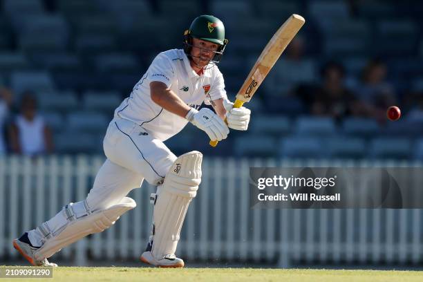 During day four of the Sheffield Shield Final match between Western Australia and Tasmania at WACA, on March 24 in Perth, Australia.