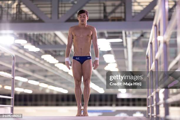Thomas Daley of Team Great Britain trains prior the Men's Synchronized 10m Platform Final during the World Aquatics Diving World Cup 2024 - Stop 2 on...