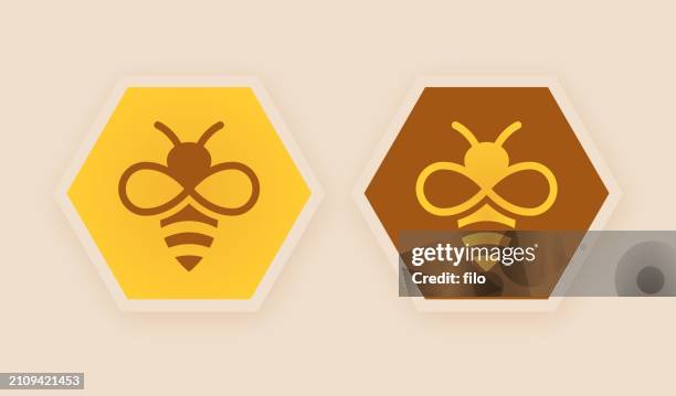 bee honey icon symbol design element - sugar honey stock illustrations