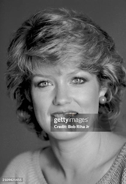 Talk Show Host Mary Hart inside Newsroom of new entertainment show called Entertainment Tonight, July 7, 1983 in Los Angeles, California.