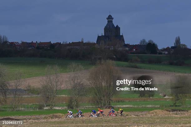 Mathieu van der Poel of The Netherlands and Team Alpecin - Deceuninck , Mads Pedersen of Denmark and Team Lidl - Trek, Laurence Pithie of New Zealand...