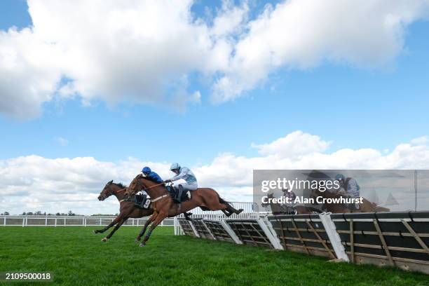 Niall Houlihan riding Royal Way clear the last to win The Events At Ascot Juvenile Handicap Hurdle at Ascot Racecourse on March 24, 2024 in Ascot,...