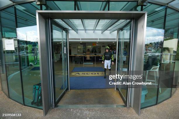 Gavin Sheehan leaves the weighing room at Ascot Racecourse on March 24, 2024 in Ascot, England.