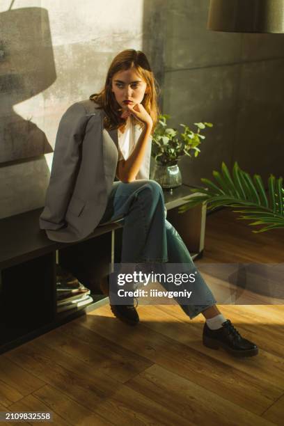 fashion model in stylish clothes. modern style - high fashion stock pictures, royalty-free photos & images