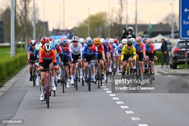 Christine Majerus of Luxembourg and Team SD Worx-Protime leads the peloton during the 13rd Gent-Wevelgem in Flanders Fields 2024, Women's Elite a...