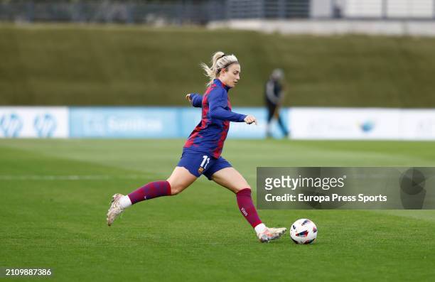 Alexia Putellas of FC Barcelona warms up during the Spanish Women League, Liga F, football match played between Real Madrid and FC Barcelona at...