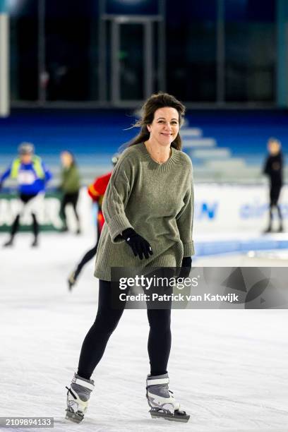 Princess Annette of The Netherlands at the Hollandse 100 sport fundraiser event in stadion Thialf on March 24, 2024 in Heerenveen, Netherlands. The...