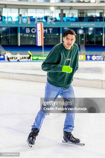 Lucas van Lippe-Biesterfeld van Vollenhoven at the Hollandse 100 sport fundraiser event in stadion Thialf on March 24, 2024 in Heerenveen,...