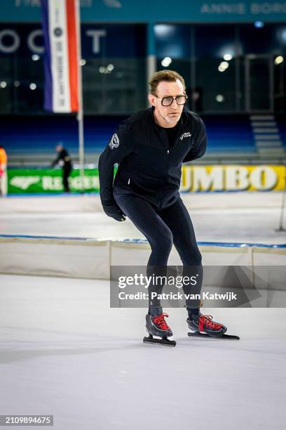 Prince Bernhard of The Netherlands at the Hollandse 100 sport fundraiser event in stadion Thialf on March 24, 2024 in Heerenveen, Netherlands. The...