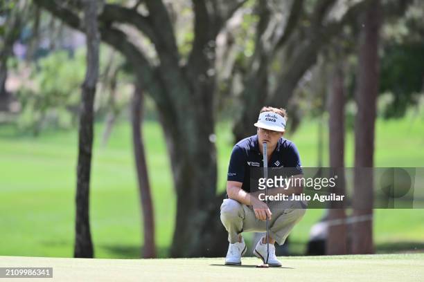 Keith Mitchell of the United States on the second green during the final round of the Valspar Championship at Copperhead Course at Innisbrook Resort...