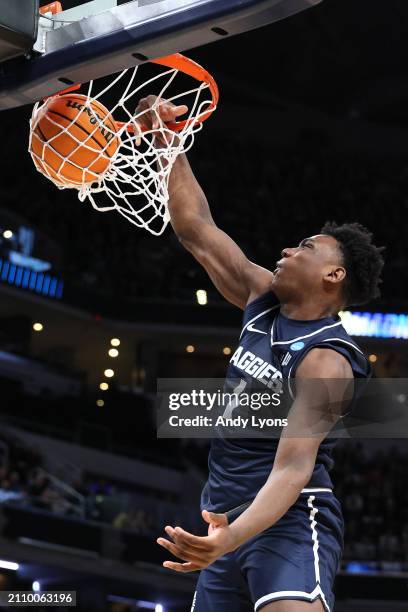 Great Osobor of the Utah State Aggies shoots the ball against the Purdue Boilermakers during the first half in the second round of the NCAA Men's...