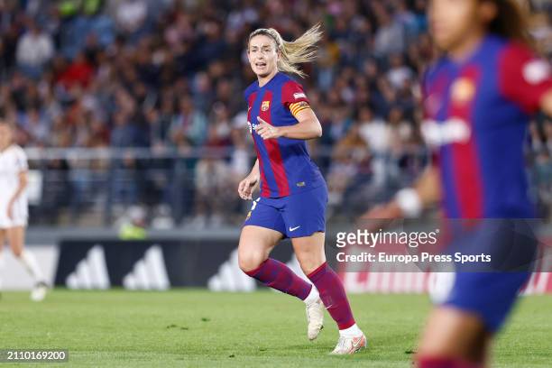 Alexia Putellas of FC Barcelona looks on during the Spanish Women League, Liga F, football match played between Real Madrid and FC Barcelona at...