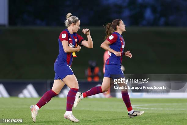 Alexia Putellas of FC Barcelona gestures during the Spanish Women League, Liga F, football match played between Real Madrid and FC Barcelona at...