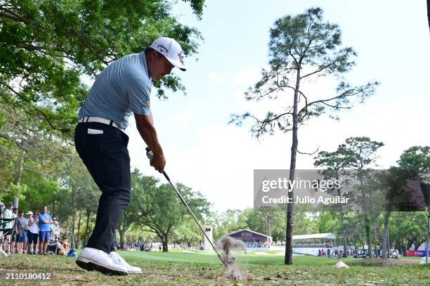 Lee of South Korea irons out of the rough on the 16th hole during the final round of the Valspar Championship at Copperhead Course at Innisbrook...