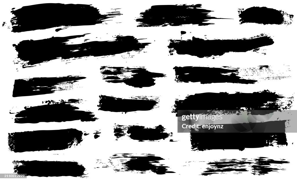 Black Grunge brush textured vectors