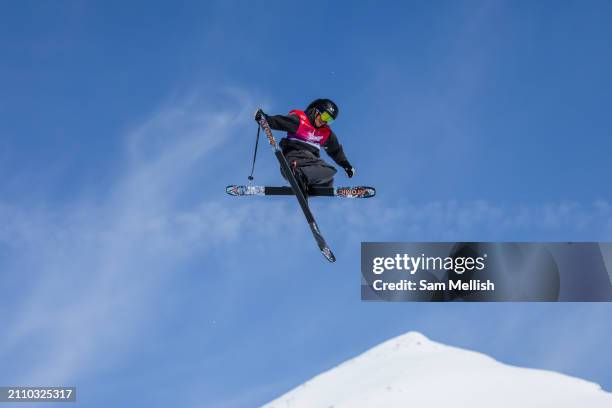 Javier Lliso of Spain competes in the Mens Freeski Slopestyle Qualification Heats during the FIS Freeski & Snowboard World Cup on March 22, 2024 in...