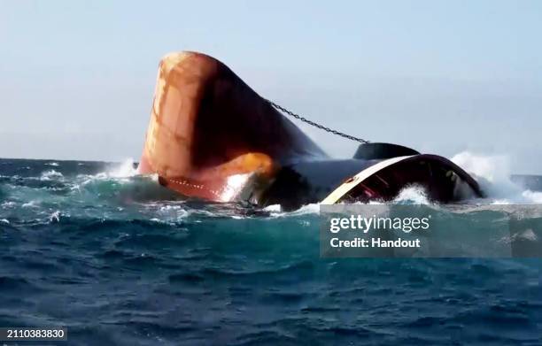 Rubymar Sinking Pics This handout screen grab captured from a video provided by... News ...