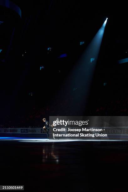 Madison Chock and Evan Bates of the United States perform in the Gala Exhibition during the ISU World Figure Skating Championships at Centre Bell on...