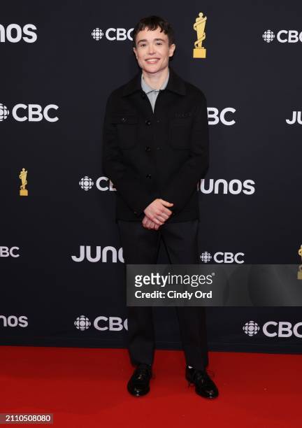 Elliot Page attends the 2024 JUNO Awards at Scotiabank Centre on March 24, 2024 in Halifax, Nova Scotia.