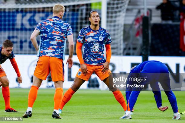 Netherlands player Virgil van Dijk during the warming up during the friendly match between Germany and Netherlands at Deutsche Bank Park on March 26,...