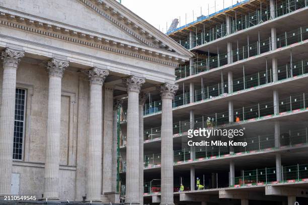 Redevelopment of the Paradise area beside Chamberlain Square and Birmingham Town Hall on 21st March 2024 in Birmingham, United Kingdom. Paradise,...