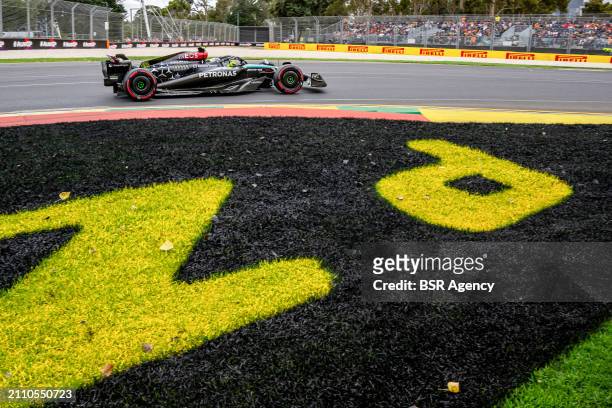 Lewis Hamilton, Mercedes F1 F1 W14 during qualifying ahead of the F1 Grand Prix of Australia at Albert Park Circuit on March 23, 2024 in Melbourne,...