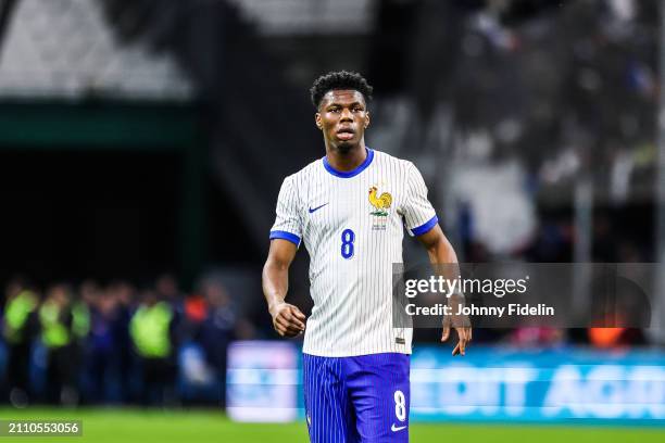 Aurelien TCHOUAMENI of France during the friendly match between France and Chile at Orange Velodrome on March 26, 2024 in Marseille, France.